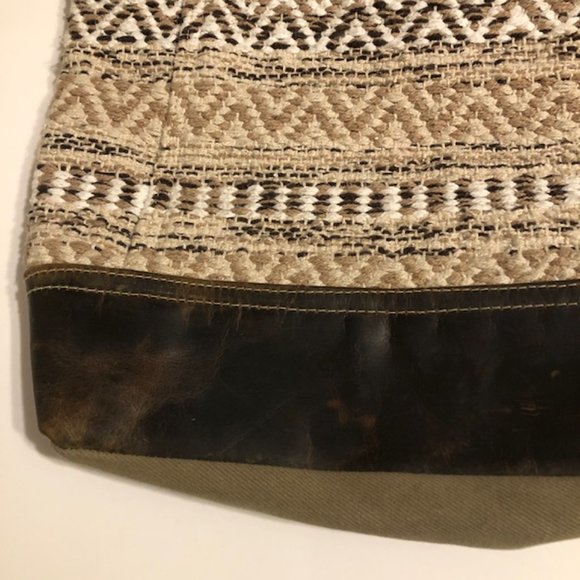 Myra Bag Boho Tribal Rug & Brown Leather Tote Bag - Picture 9 of 16